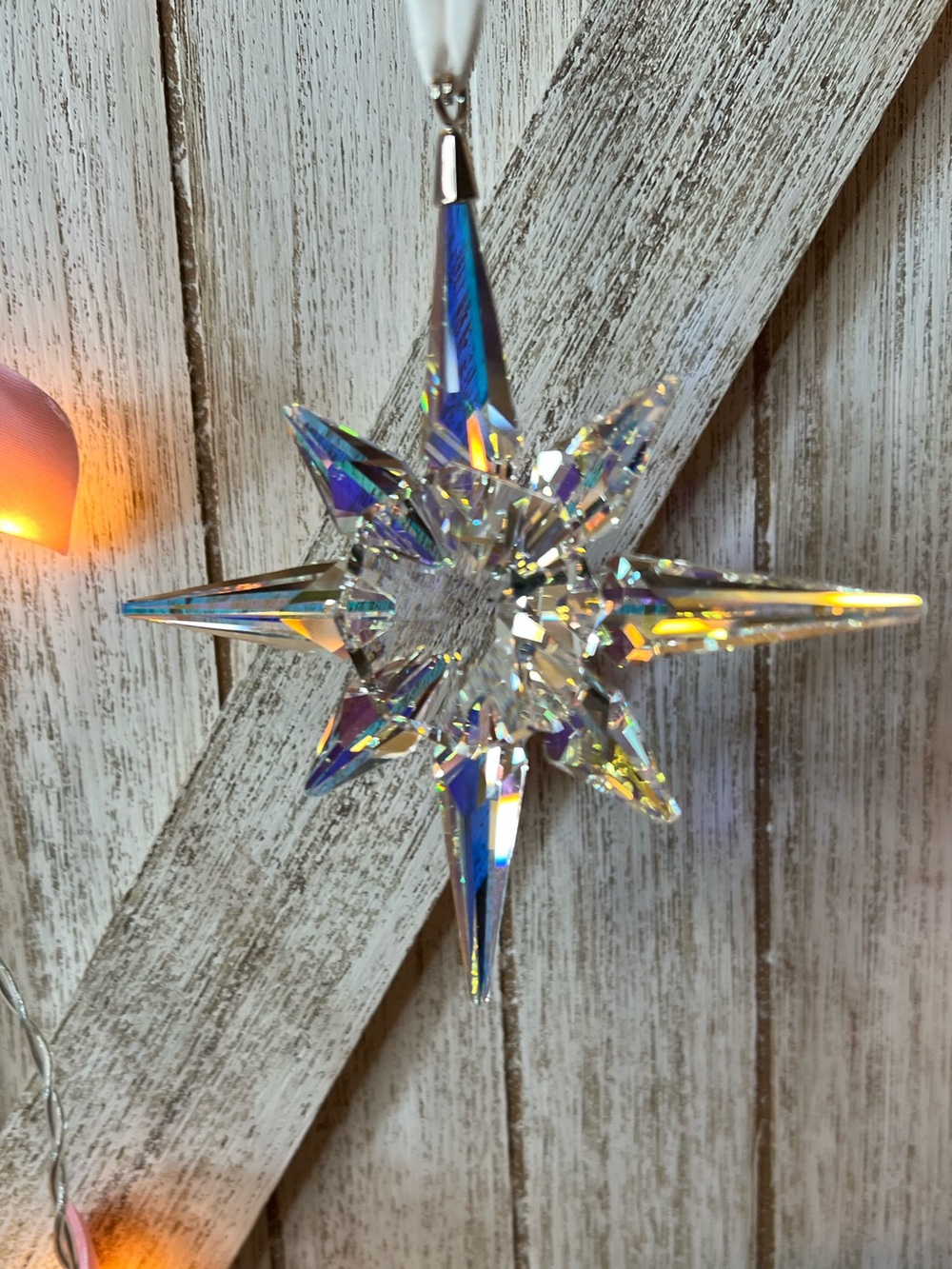 Swarovski Crystal Star Holiday Ornament - Clear Iridescent